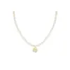 Colar com Pingente de Camélia com Gota de Óleo e Pérola de Vidro Feminino Estilo Francês Elegante Popular na Internet Namorada Flor Pérola Corrente de Clavícula