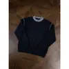 Suéter Jersey de Cuello Redondo Color Block Hecho a Mano con Puntadas Estilo Old Money de Invierno con una Atmósfera Pesada para Hombres y Mujeres Parejas