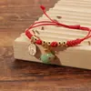 Pulseira de Coelho do Zodíaco em Cerâmica Jingdezhen para Mulheres Design de Nicho Ins Pulseira de Estudante de Aparência Sofisticada Estilo Antigo Aniversário