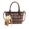Bolsa de Mão Retro Xadrez Comércio Exterior Feminina 2026 Nova Outono Casual Bolsa de Ombro para o Trabalho Crossbody Bolsa Saco