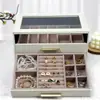 Caja de Almacenamiento de Joyería de Múltiples Capas Tipo Cajón de Gran Capacidad Anti-Oxidación Aretes Anillo Collar Pulsera Caja de Joyería
