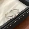 Bajo el Árbol Banyan Plata de Ley S925 Joyería Coreana Anillo Abierto Nudo para Mujer Nicho Plata Lisa Versátil Anillo para el Trabajo al por Mayor