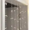 Cortina de Porta com Laço Estilo Girly Cortina Divisória para Quarto Sala de Estar Cortina de Janela Decoração de Festa Cortina de Flores com Contas de Borboleta Transfronteiriça