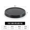 Bandeja de melamina estilo japonés Xiangyuanmei negra plato redondo para postre plato para barbacoa sushi plato para olla caliente plato de plástico