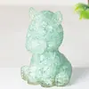 Enfeites Decorativos de Resina para Escritório e Sala de Estar, Postura Sentada Transfronteiriça Decoração de Mesa com Pedras de Cristal Naturais, Figura de Cavalo Decoração para Casa
