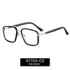 97724 Nuevo Armazón Óptico Casual Estilo Británico de Fábrica en stock Armazón TR Bisagra de Resorte Cuadrado Gafas para Miopía