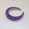 Diadema de perlas de lujo europea y americana, pasador de pelo, diadema de red para la parte superior de la cabeza, diadema roja para el cabello, presión lateral ancha, industria pesada exagerada, para mujer, venta al por mayor