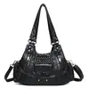 Bolso de Piel Lavada para Mujer 2026 Nuevo Modelo Bolso de Mujer Comercio Exterior Retro Piel Suave Bolso Tote Múltiples Bolsillos Gran Capacidad Bolso Cruzado