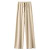 Calça de cintura alta, calça de pernas largas, calça feminina drapeada de lã, calça reta, outono e inverno, Nova calça de malha densa e tecida, outono e inverno