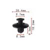 Hebilla de plástico para placa decorativa de parachoques de guardabarros de coche, clip de tornillo corto, venta al por mayor, C15