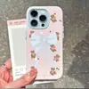 Funda para iPhone 18 Pro Max Oso Pequeño Lazo Adecuada para Apple 17 Pro Linda y Resistente a Golpes 15 Nicho 16
