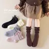 Calcetines de niña otoño e invierno algodón puro Lolita lazo niña calcetines de encaje de princesa primavera y otoño calcetines de algodón mezcla de algodón y spandex