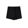 Pantalones Deportivos Casuales Elásticos de Yoga Fitness Versátiles con Cordón Sexy de Cintura Alta Ultra Cortos