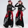 Traje de jazz para niña, moderno cuello alto para niña, conjunto de baile negro corto, atuendo de actuación de jazz, baile callejero para mujer