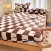 Manta de Cama de Leche de Invierno de Felpa Pieza Única Juego de Sábanas Infantiles con Más Terciopelo Manta de Cama Dormitorio Protector de Colchón Totalmente Envuelto de Felpa de Coral