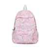 Mochila transfronteiriça de novo estilo para meninas, com estampas de desenhos animados, adequada para alunos do ensino fundamental, médio e superior, com grande capacidade e uma estética fresca, fofa e amigável para o campus.