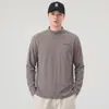 Camiseta holgada de moda para hombre, Otoño 2026, con cuello alto de lana, cuello redondo, manga larga, para usar como prenda exterior