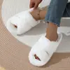 Zapatillas de Felpa de Color Sólido de Alta Gama para Mujer, Estilo Nuevo Otoño e Invierno Transfronterizo, para Usar Afuera y en Casa, Zapatillas de Algodón Peludas