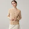 Nuevo cárdigan de cachemira para otoño e invierno con diseño de encaje patchwork, suelto, adelgazante y cálido suéter de lana para mujer