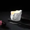 Taza de yeso aromaterapia con forma de mejilla de rostro humano, taza de vela aromaterapia de cristal, maceta decorativa de yeso creativo para escritorio DIY