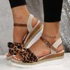 Sandalias nuevas 2024 transfronterizas en stock para mujer, con suela de cuerda de cáñamo y lazo, ligeras, informales, con plataforma y boca de pez.