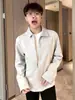 Abrigo corto de lana para hombre, colección de otoño, con cuello mao, estilo vintage, marca de moda, adecuado para la oficina, y un abrigo de lana para adolescentes