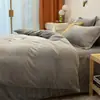 Conjunto de quatro peças de leite veludo espesso de inverno, conjunto de três peças de flanela, lençol e capa de edredom, antiestático para dormir nu, impressão e tingimento reativos