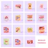 Imanes de resina lindos para refrigerador de snacks en stock, pegatinas magnéticas, mini papas fritas y pegatinas de notas de pan, imanes decorativos, personalizables