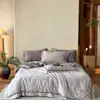 Estilo Retro Old Money de los 50s Juego de Cuatro Piezas Jacquard 100% Algodón Funda Nórdica de Borde Ancho Sábana Bajera Cama de Tacto de Alta Gama