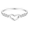 Anel empilhado S925 Sterling Silver Anel Feminino em forma de coração Moda Simples Doce Nicho Venda Direta Atacado Transfronteiriço