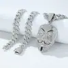 Halloween Hip Hop Diamante Completo V de Vendetta Guy Fawkes Máscara Colgante de Aleación Collar Cubano para Hombre