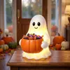 Decoración Creativa de Halloween de Resina Fantasma Calabaza para Patio Adornos Decorativos para el Hogar Jardín Decoraciones Exteriores para el Hogar