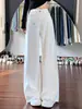 Jeans Blancos de Pierna Ancha para Mujer, Nuevo Estilo Verano 2026, Tiro Alto, Corte Holgado, Adelgazantes, Caída Suave, Pantalones Rectos para Mujer Petite de Largo Hasta el Suelo