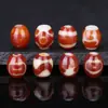 Cuentas Dzi Naturales Genuinas Estilo Tíbet, Ágata Roja Perlada Redondas para Collares, Colgantes, Pulseras DIY y Cuentas Espaciadoras al por Mayor
