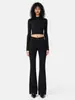 Pantalones de supermodelo, ultradelgazantes, negro puro, de cintura alta, ligeramente acampanados para mujer, elasticidad en cuatro direcciones, ajustados, levanta glúteos, 26, nuevo modelo de otoño