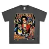 Camiseta Estampada Retro Americana de Bruno Mars Manga Corta Cuello Redondo Sudadera con Capucha Algodón 250g