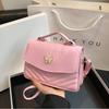 Bolsas de Alta Qualidade para Mulheres 2025 Nova Moda Popular Cor Pura Bolsa Versátil de Mão Bolsa Transversal de Ombro Único Bolsa Quadrada Pequena