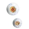 Conjunto de Tigelas de Arroz de Porcelana Azul e Branca de Alta Temperatura com Cor de Esmalte Inferior Utensílios de Mesa Estilo Chinês Tigela de Macarrão Doméstica Prato de Prato Retrô