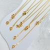 Colar de moda japonesa e coreana corrente longa para suéter primavera e verão feminino popular geométrico com nó e franja aço titânio ouro 18k feminino M045