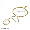 Cadena para el dedo de acero inoxidable y oro de 18 quilates estilo casual europeo y americano, anillo cadena apilable versátil de lujo ligero con incrustaciones de diamantes, no se decolora para ventas transfronterizas