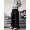 Calça Jeans de Bolso Múltiplos estilo Americano, acabamento escovado, corte Cleanfit para Homens, Nova Calça Cargo Versátil de Corte Reto Solto para Primavera e Outono