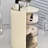 Caja de Almacenamiento Giratoria a Prueba de Polvo para Polvera de Escritorio Estante de Almacenamiento para Tocador Tubo de Almacenamiento para Esponjas de Maquillaje Almohadillas Labiales Pinceles de Maquillaje