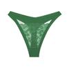 Tanga al por mayor de encaje de color sólido de alta elasticidad sexy de algodón entrepierna tanga damas Amazon transfronterizo