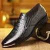Mocasines con Patrón de Cocodrilo 2026 Estilo de Comercio Exterior Transfronterizo, Zapatos Casuales de Moda Estilo Británico, Zapatos de Cuero de Negocios Talla Grande para Hombre