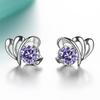 Pendientes de mariposa de moda Taobao con punta de circón, pendientes de temperamento y personalidad para mujer, pendientes de mariposa con forma de corazón de circón coreano