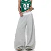 Comercio Transfronterizo Pantalones Deportivos de Verano con Estampado de Estrellas Perezosas, Parches, Pierna Ancha, Pantalones Casuales con Cintura Versátil y Corte Holgado