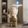 Alemanha 2026 Novo Modelo Fabricante Urso Violento Grande Ornamento de Chão Celebridade da Internet High-End Elegante Bandeja Dupla Presente de Inauguração para Convidados