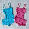 Conjunto feminino de verão Y2K fofo com estampa de coração e bolinhas, colete INS transfronteiriço, regata sem mangas e shorts, personalizado