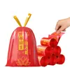 Bolsas de Basura Rojas de Cordón de la Suerte Anti-Mal, Bolsas de Plástico Resistentes al Desgarro, Engrosadas y Ampliadas, Bolsas de Basura Rojas Propicias