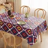 Mantel Estilo Americano, Impermeable, Resistente al Aceite, Resistente al Calor, No Requiere Lavado, Estilo Bohemio, Tela Estilo Étnico, Mantel para Mesa de Café de Alta Gama